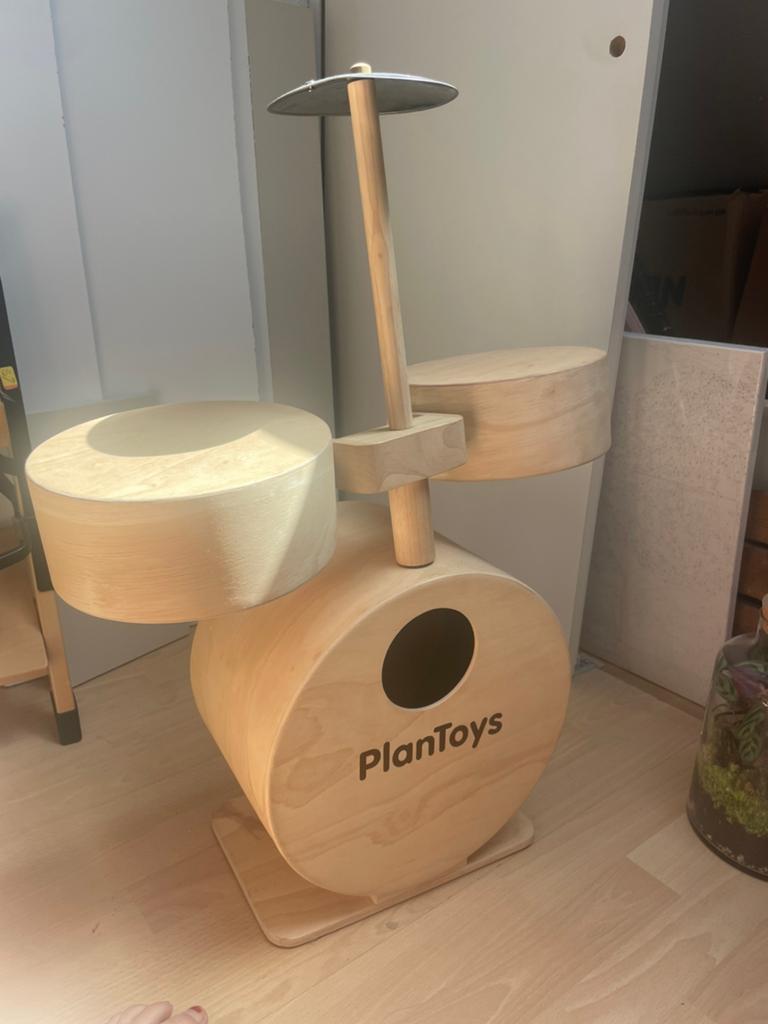 Houten speelgoed drumstel van plantoys, Ophalen, Gebruikt, Overige merken