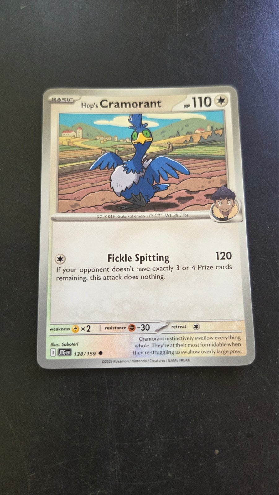 Hop's Cramorant 138/159 - Journey Together Pokémon Kaart, Verzenden, Zo goed als nieuw, Losse kaart