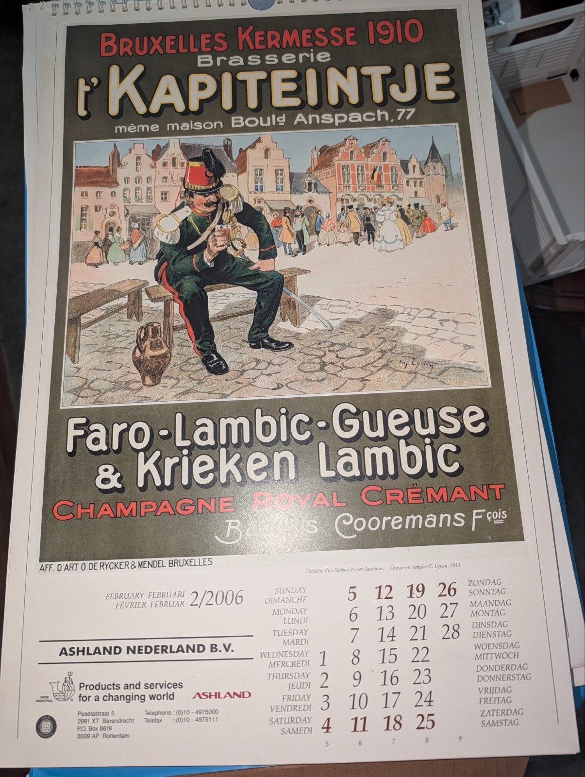 Oude kalenders, Ophalen, Maandkalender