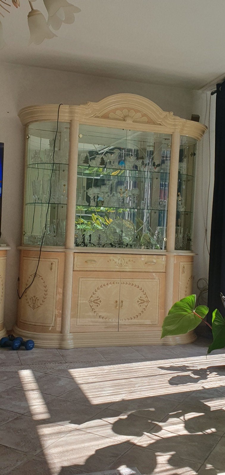 Klassieke Dressoir en Vitrinekast Set - Zo goed als nieuw, Glas, Ophalen of Verzenden, Zo goed als nieuw, Klassiek, Barok