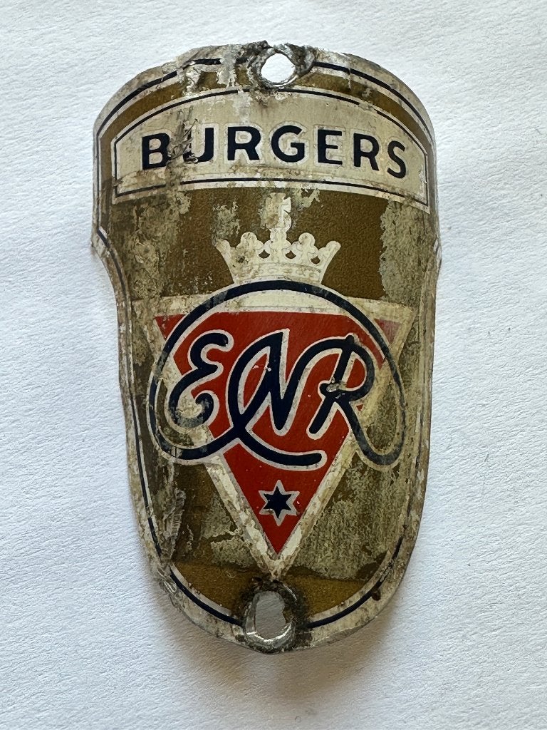 Oud Burgers ENR balhoofd plaatje. Balhoofdplaatje., Gebruikt, Overige typen, Oldtimerfiets, Ophalen of Verzenden