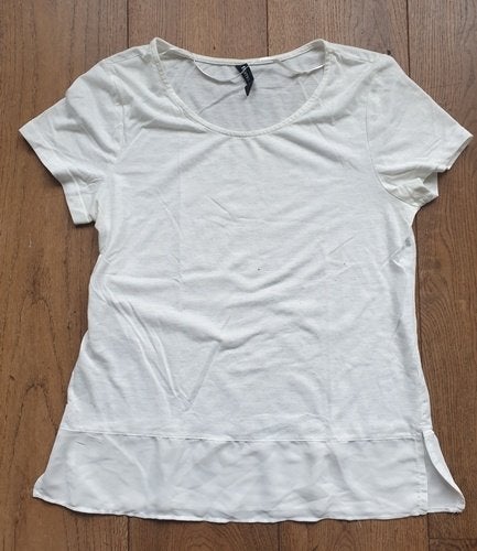 Wit Gemeleerd Zomershirtje Flame (M), Kleding | Dames, Maat 38/40 (M), Flame, Wit, Ophalen of Verzenden