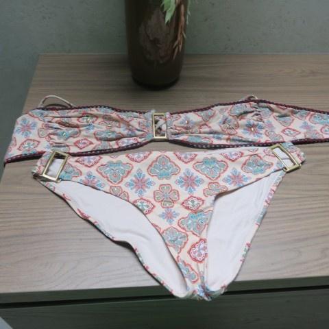 Bikini print beige blauw Raffaela d'Angelo mt L, Raffaela d'Angelo, Overige kleuren, Ophalen of Verzenden, Zo goed als nieuw