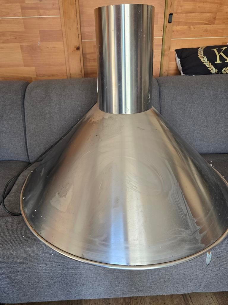 RVS Eilandschouwkap - Keukenfilter, Witgoed en Apparatuur, Afzuigkappen, Gebruikt, Vrijstaand, Eilandschouwkap, 200 tot 400 m³ per uur