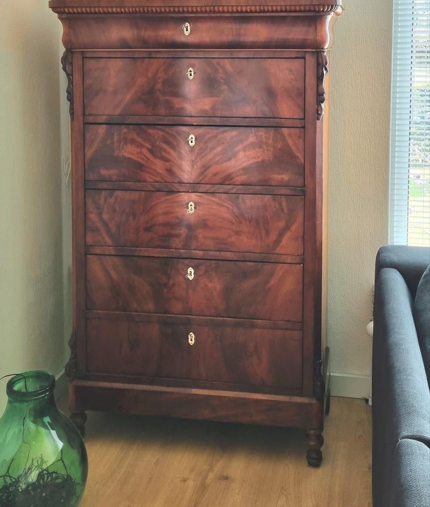 Antieke Mahoniehouten Chiffonière / Ladekast, Ophalen of Verzenden