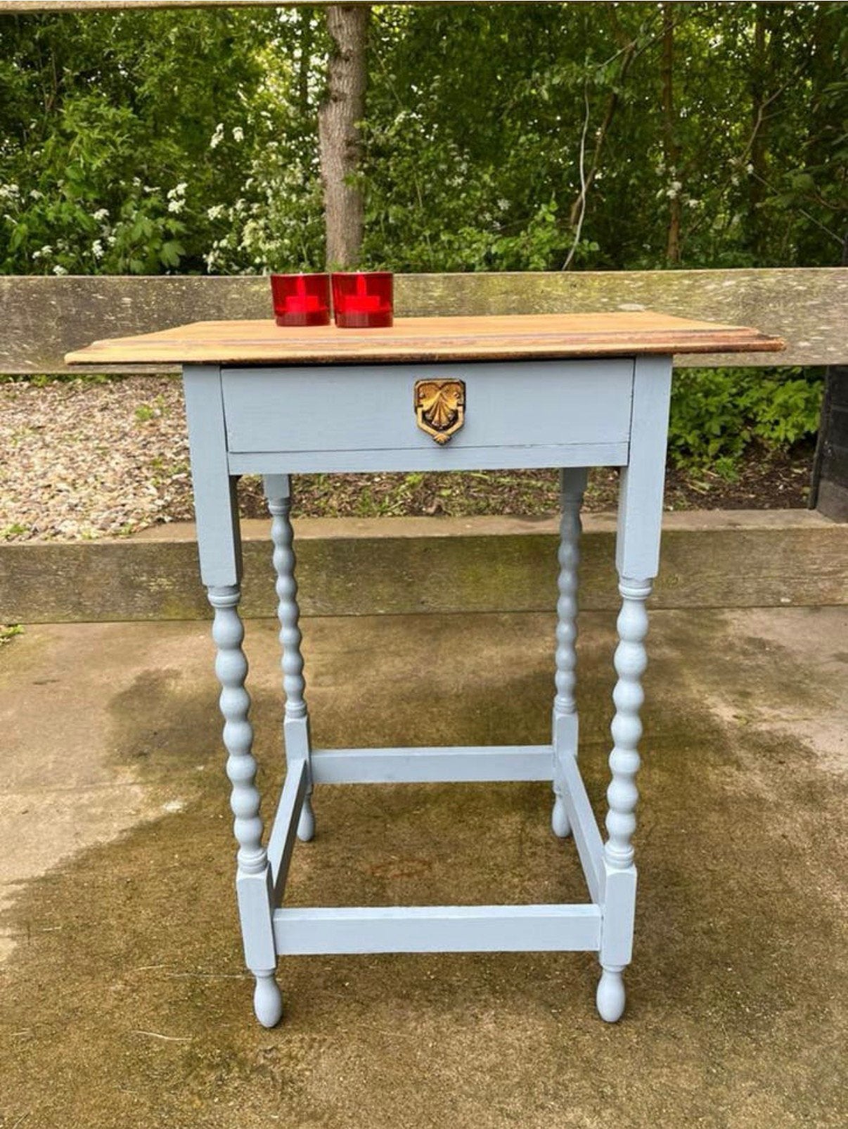 Vintage bijzettafel, Ophalen, Zo goed als nieuw, Rechthoekig, Minder dan 55 cm