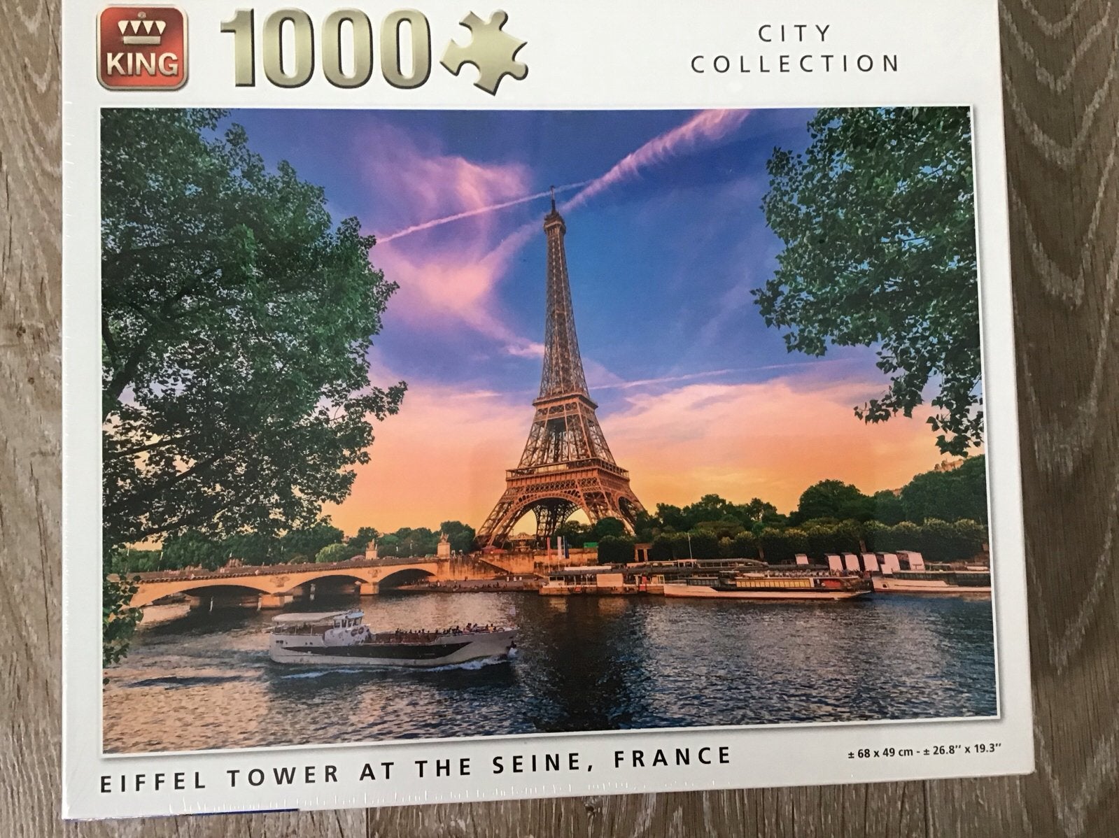 King Legpuzzel Eiffeltoren Parijs 1000 stukjes, Ophalen of Verzenden, 500 t/m 1500 stukjes, Nieuw, Legpuzzel