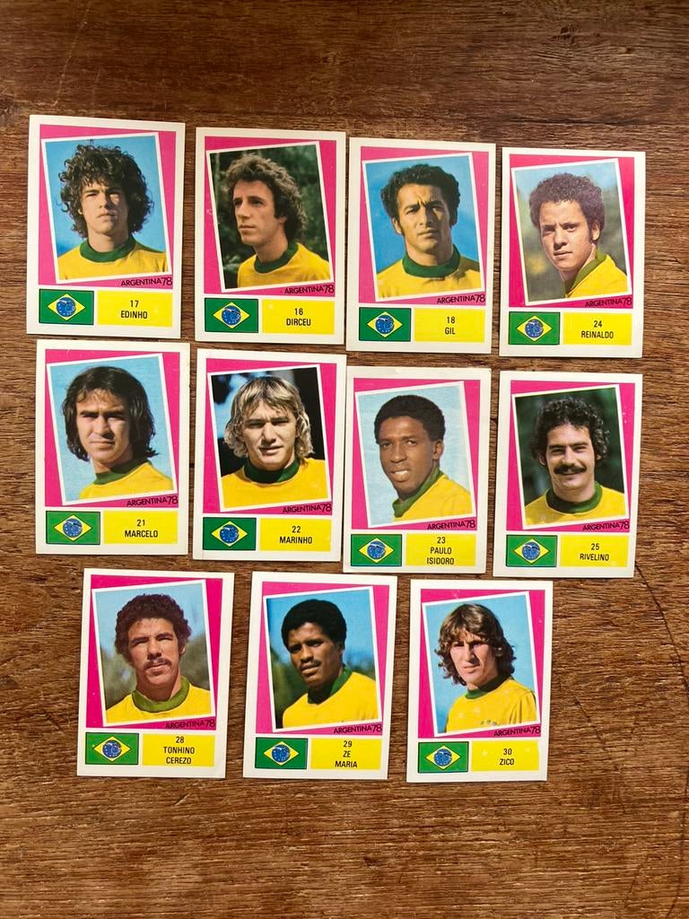 Brazilië panini wk 1978 argentina, Verzamelen, Ophalen of Verzenden, Zo goed als nieuw, Buitenlandse clubs, Poster, Plaatje of Sticker