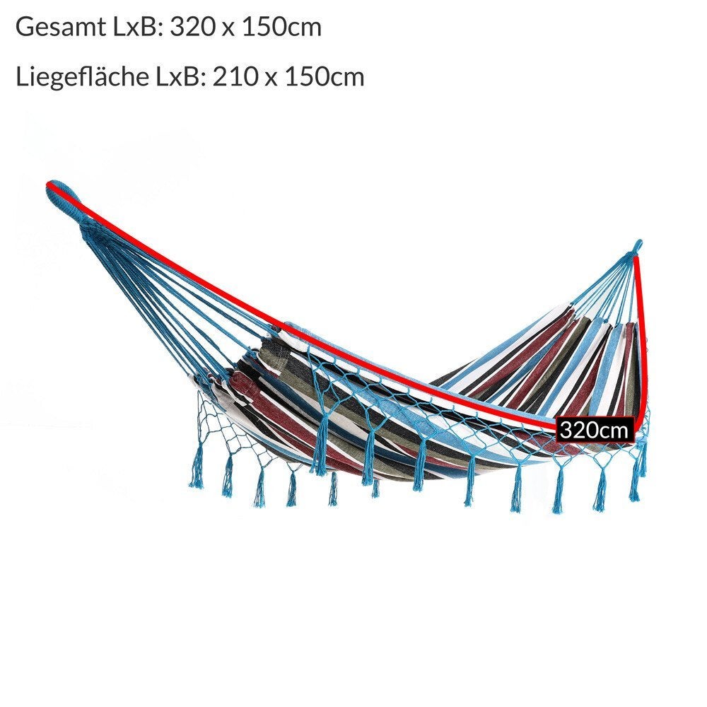 Hangmat hangmatten ligbed blauw 210x150cm GRATIS BEZORGD!, Binnen, Verzenden, Nieuw, Nvt