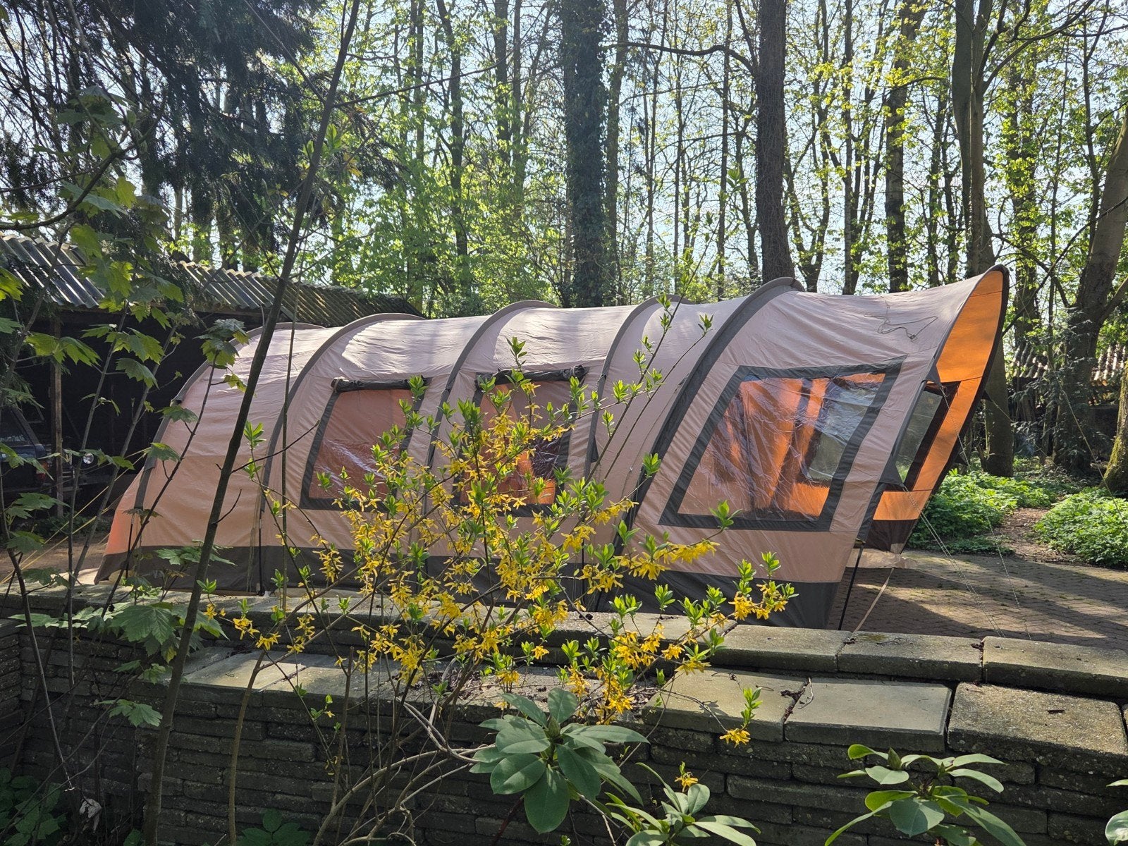 katoenen 6 persoons tunneltent tent (geen gebreken), Ophalen