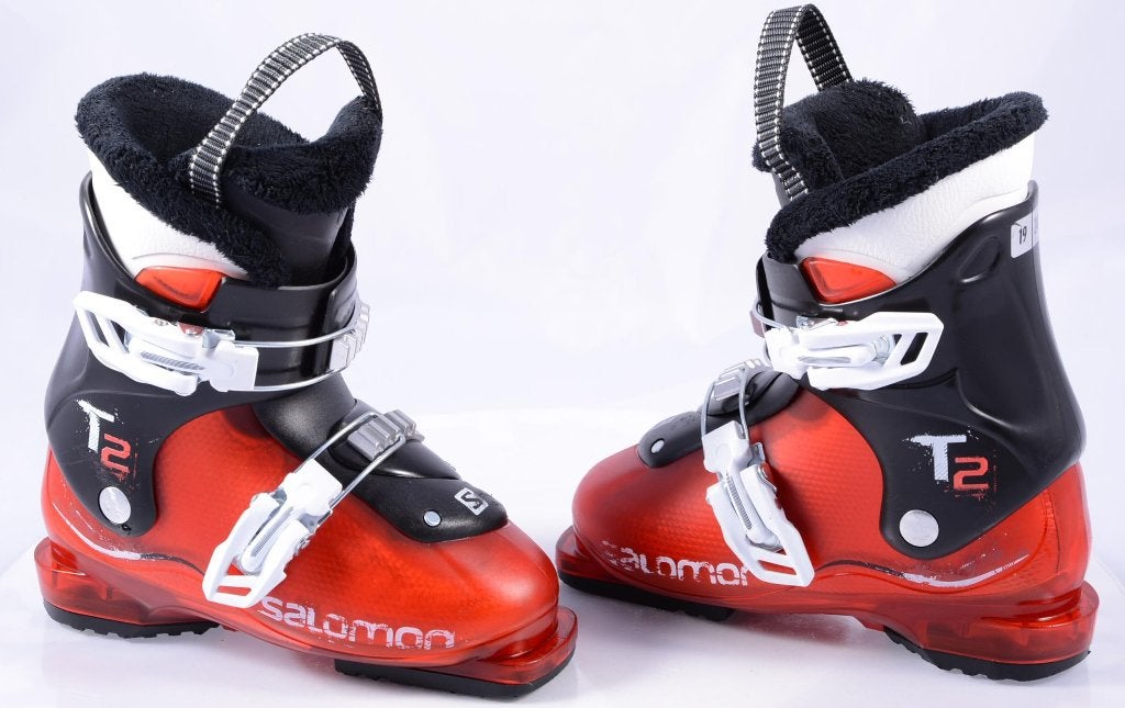 28,5 29 31 32 EU kinder skischoenen SALOMON T2, RED/black, Gebruikt, Verzenden, 100 tot 140 cm, Schoenen
