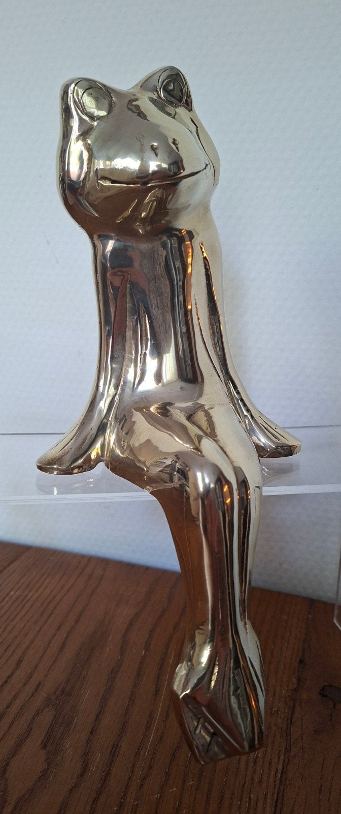 Superleuk beeld van een messing kikker, Ophalen of Verzenden, Zo goed als nieuw, Dier