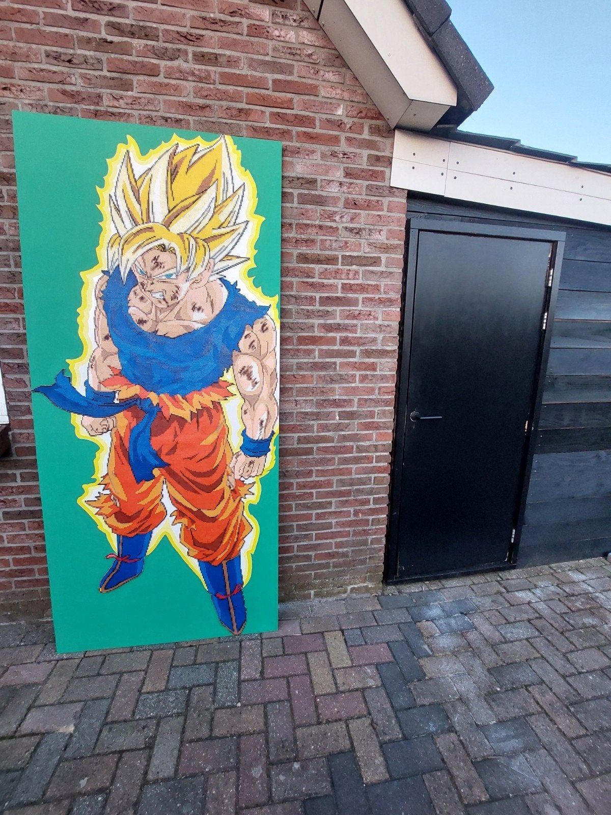 LIFE SIZE Dragonball Z Saiyan Goku pixel art, Verzamelen, Ophalen, Zo goed als nieuw