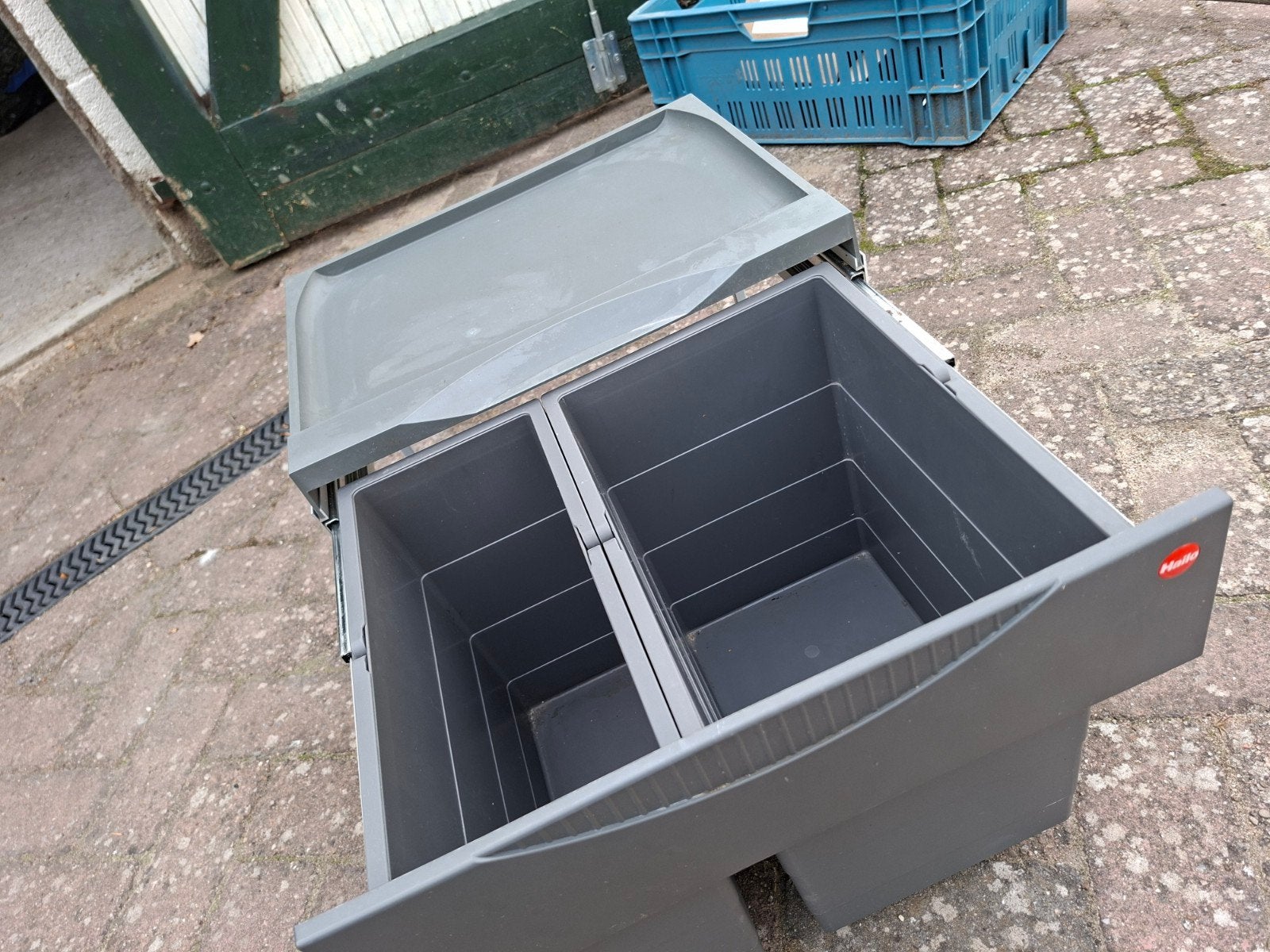 Hailo inbouw afvalemmer dubbel, Huis en Inrichting, Woonaccessoires | Prullenbakken, 20 tot 30 liter, Ophalen of Verzenden, Gebruikt