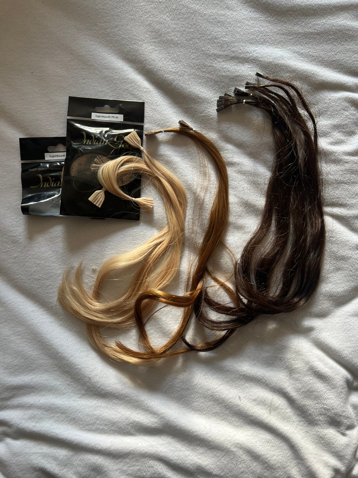 Indian gold hairextensions nieuw, Ophalen of Verzenden, Nieuw, Pruik of Haarverlenging