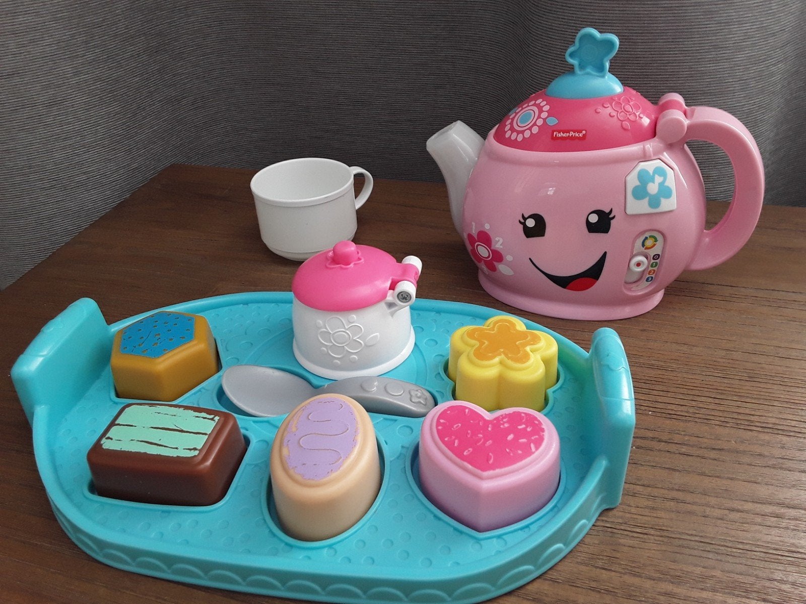 Theeservies met zingende theepot fisher price, Kinderen en Baby's, Ophalen of Verzenden, Gebruikt, Speelset