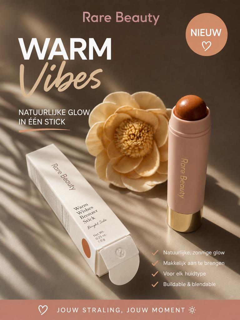 Rare Beauty Effortless Bronzer Stick: Bright Side, Ophalen of Verzenden, Nieuw, Lippen, Verzorging