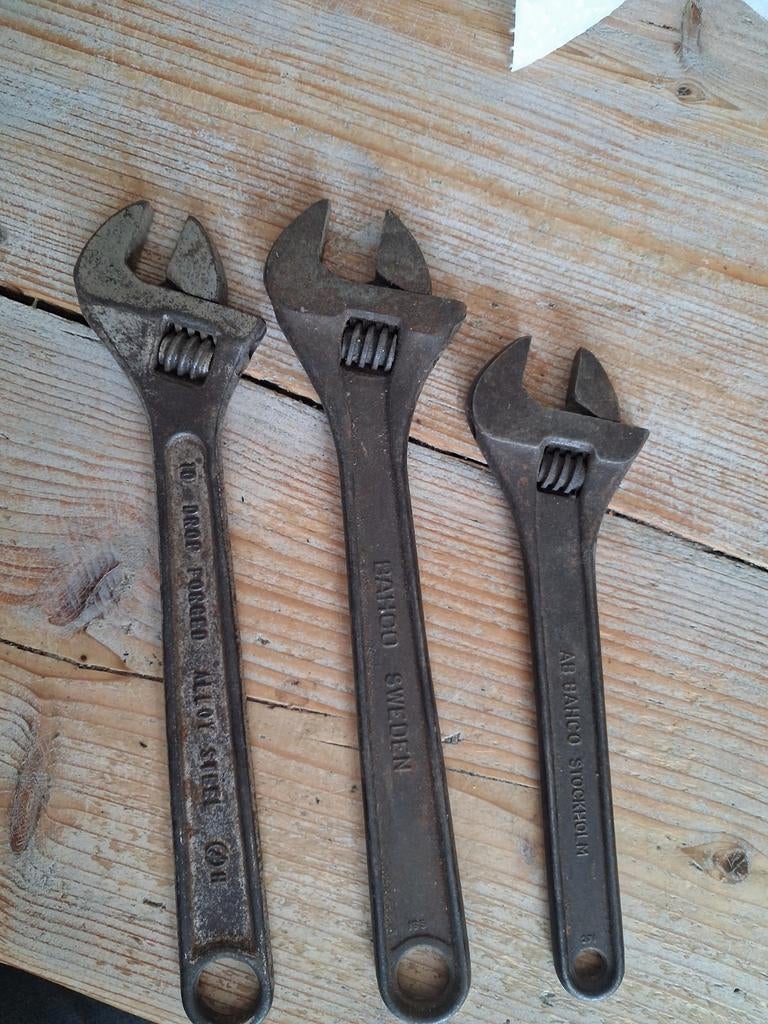 Set van 3 vintage Bahco verstelbare moersleutels, Antiek en Kunst, Antiek | Gereedschap en Instrumenten, Ophalen
