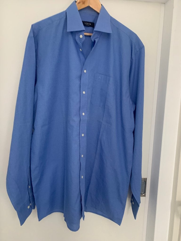 Keurig blauw overhemd van LE DUB, Ophalen of Verzenden, Zo goed als nieuw, Blauw