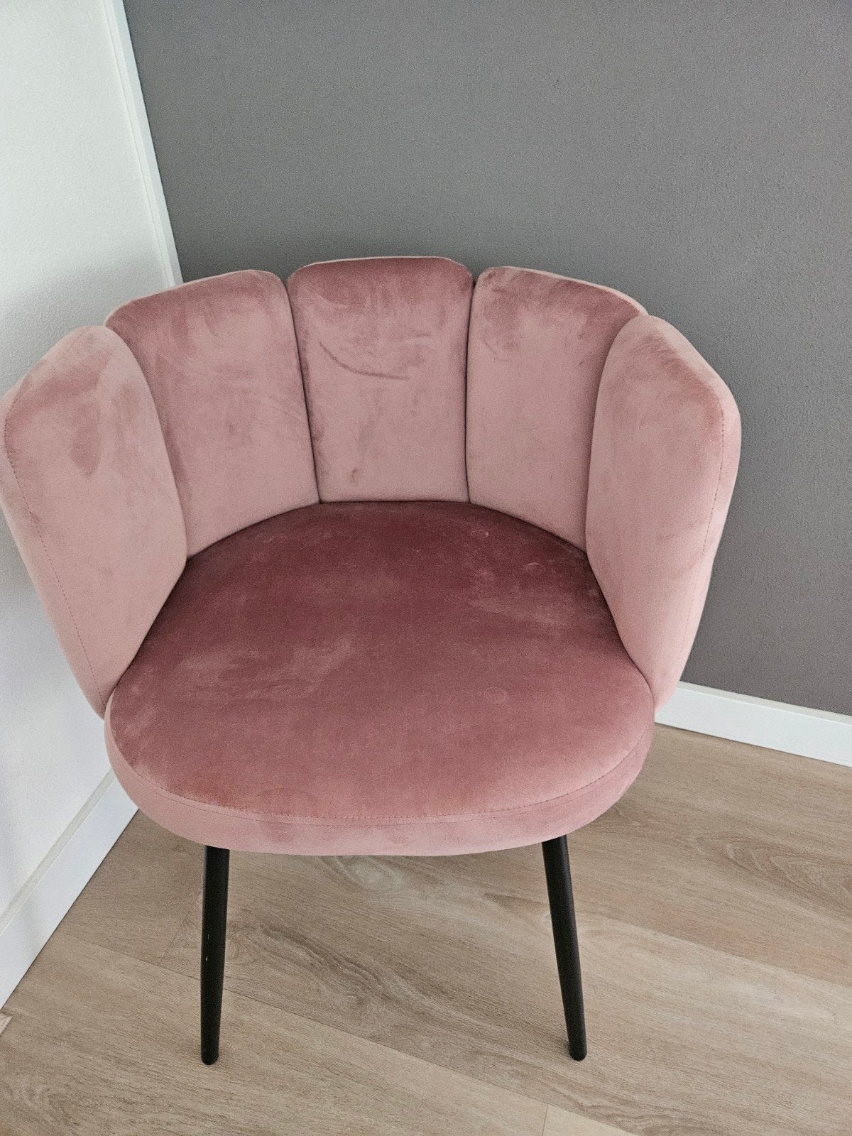 Roze fluwelen stoel, Ophalen, Overige kleuren, Modern, Glamour, Scandinavisch, Zo goed als nieuw