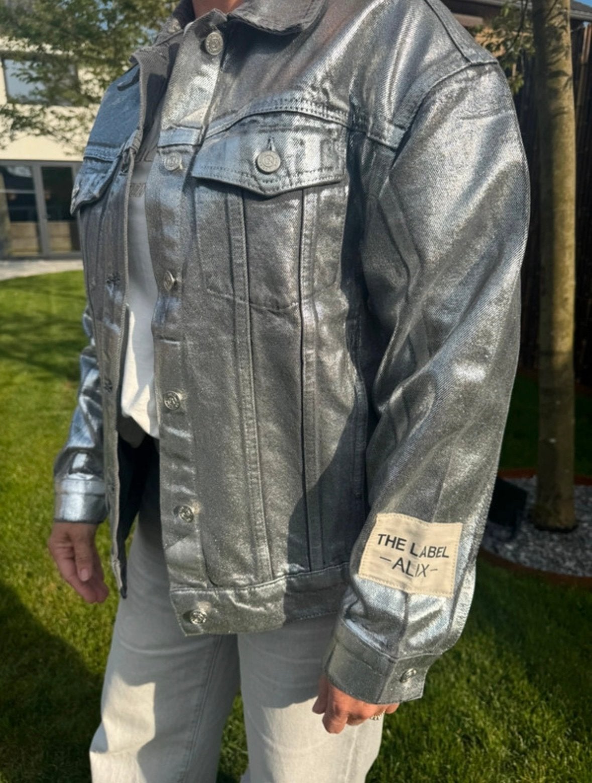 Alix the Label zilveren spijkerjasje - Nieuw met kaartje, Ophalen of Verzenden, Nieuw, Maat 34 (XS) of kleiner, Zilver