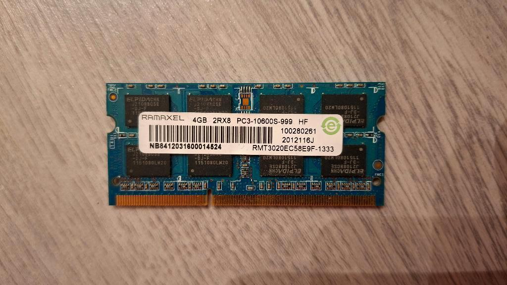 4GB 2Rx8 PC3-10600S-999 HF Ramaxel Sodimm geheugen, Gebruikt, DDR3, Ophalen of Verzenden, Laptop