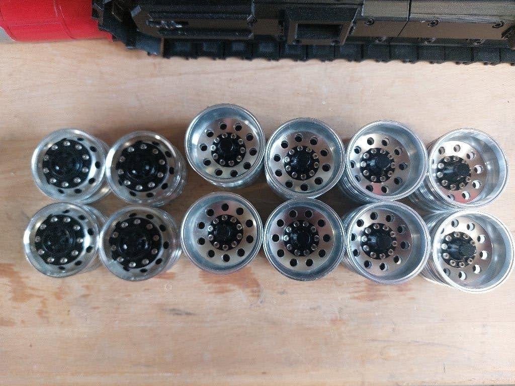 2x set aluminium velgen voor Tamiya truck 1/14 - 6x4, Elektro, Gebruikt, Schaal 1:14, Ophalen of Verzenden