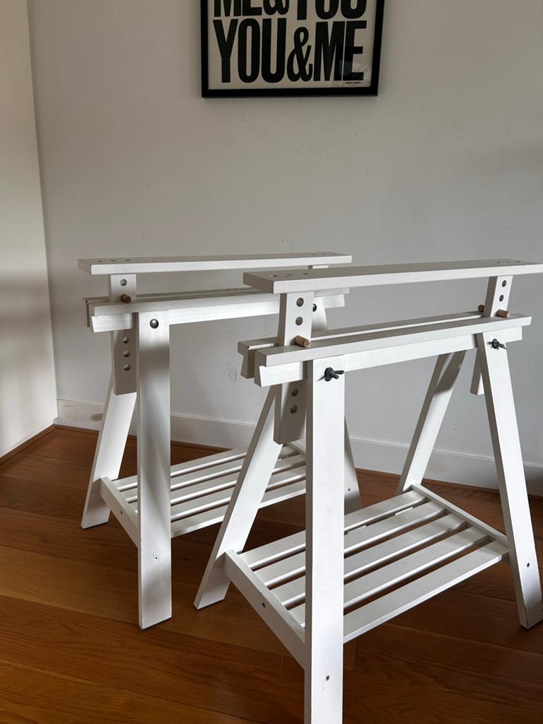 2x Mittback trestle desk base, Huis en Inrichting, Tafelonderdelen, Gebruikt, Tafelpoot, Minder dan 50 cm, 50 tot 100 cm, Overige vormen
