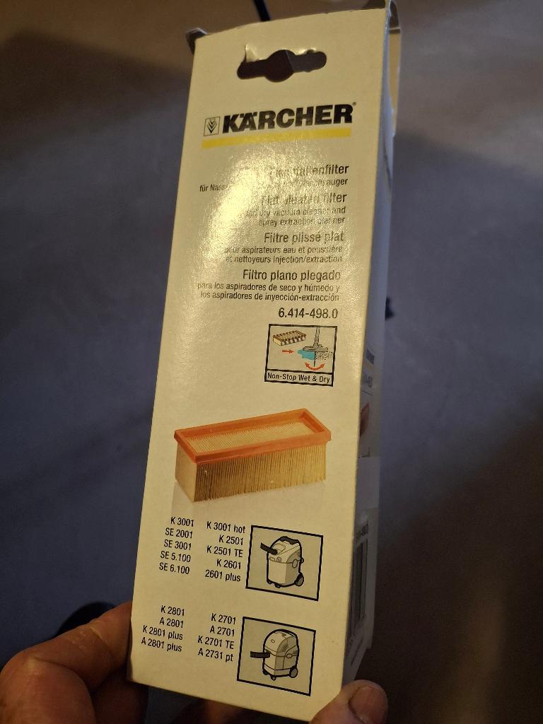 Vlakfilter voor Karcher type 6.414-498.0, Ophalen, Nieuw, Overige typen, Kärcher