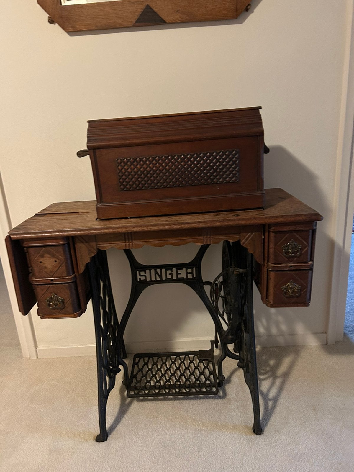 Antieke Singer naaimachine, Antiek en Kunst, Ophalen