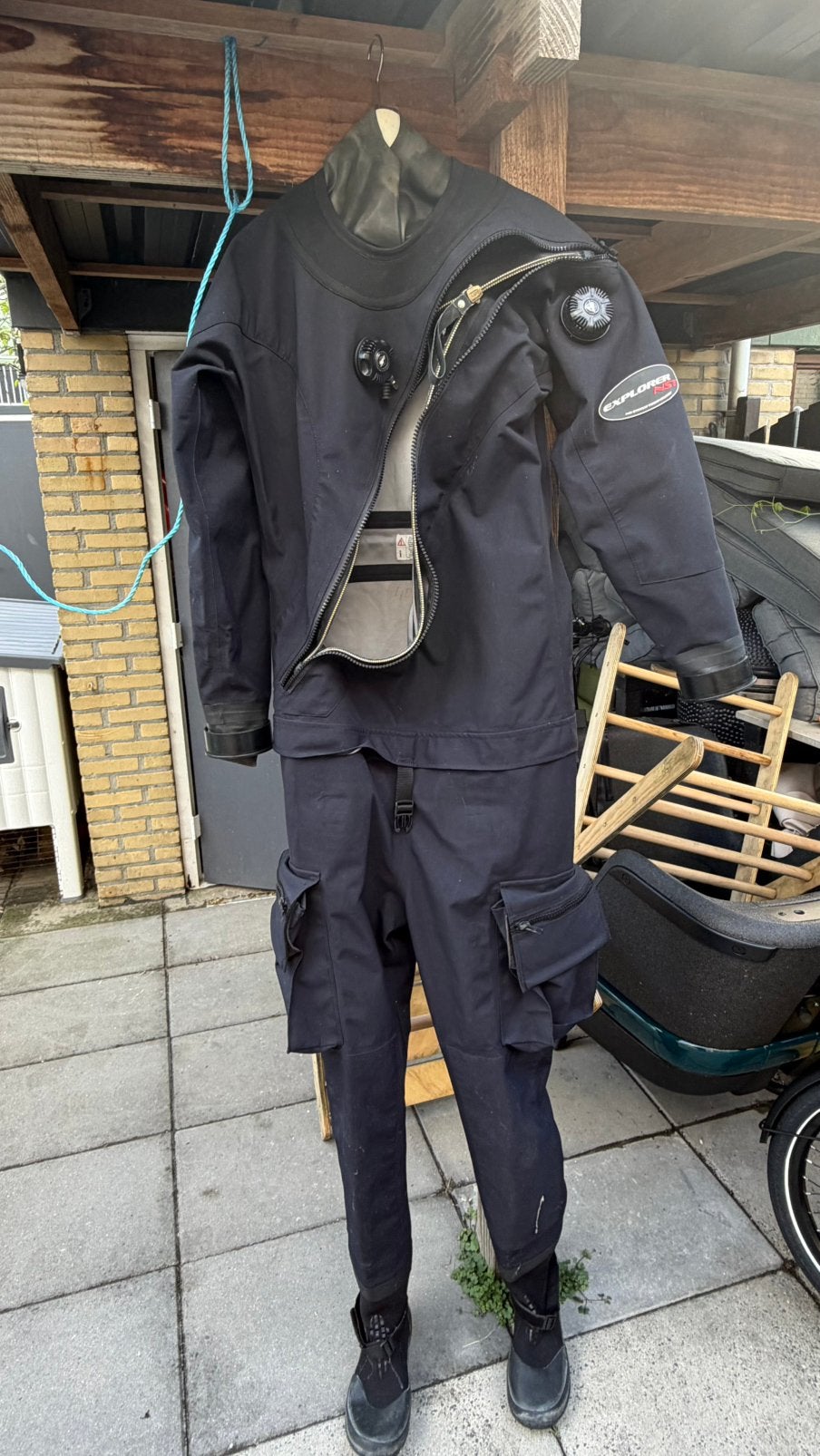 Droogpak duikpak-scubaforce explorer nst + bijbehorende tas, Ophalen of Verzenden, Gebruikt, Duikpak