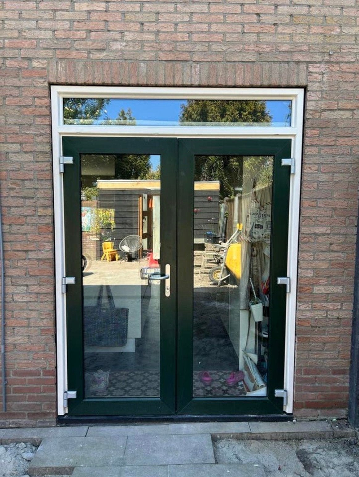 Kunststof dubbele openslaande deuren 1,79 b 2,47h  HR++ glas, Ophalen, Kunststof, Gebruikt, Buitendeur