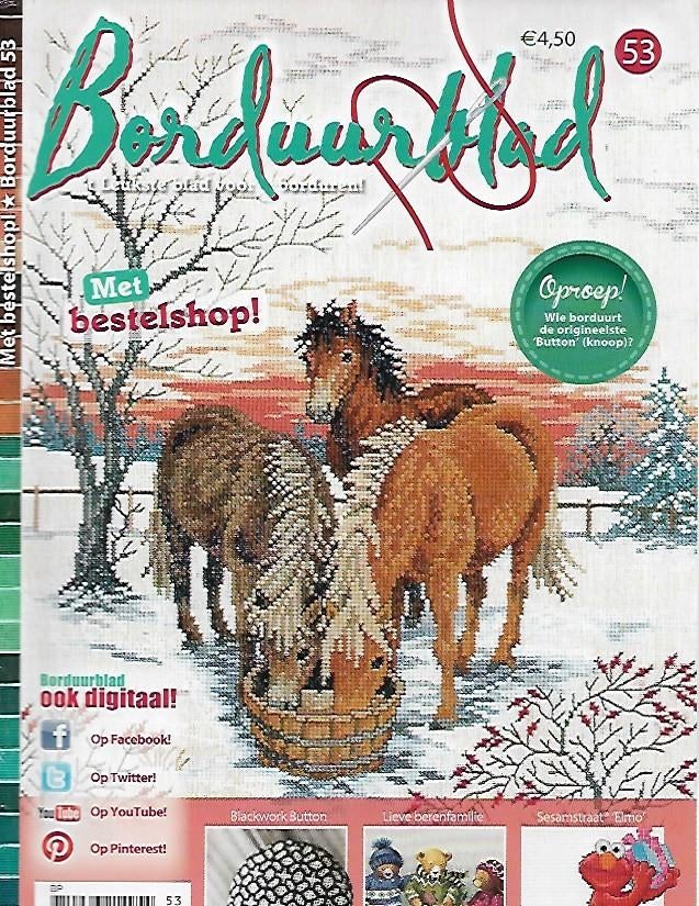 Borduurblad 53 met patronen, Ophalen of Verzenden, Zo goed als nieuw, Borduren en Naaien