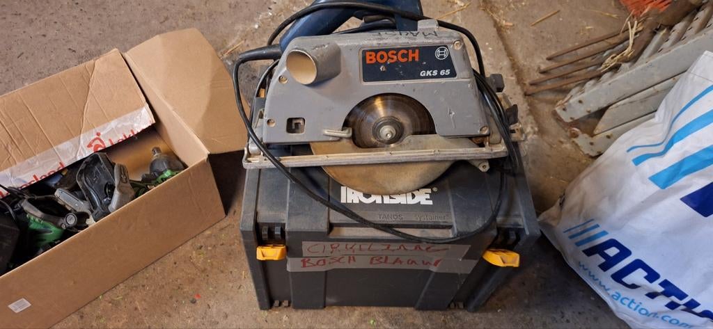 Bosch GKS 65 Cirkelzaag in Ironside Systainer, Ophalen, Gebruikt, Cirkelzaag, 70 mm of meer