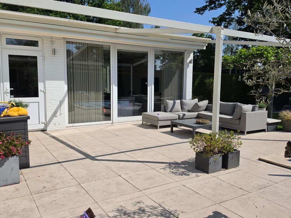 Tuintegels 60x60 (221 stuks + halve) - Ophalen 5 juni, Tuin en Terras, Tegels en Klinkers, Ophalen, Gebruikt, 10 m² of meer, Beton