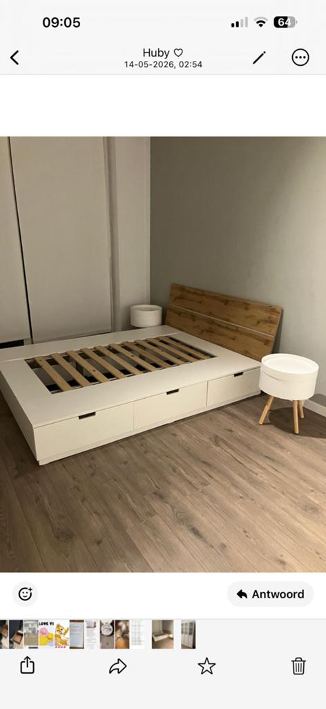IKEA  Nordli bed, Huis en Inrichting, Slaapkamer | Bedden, Wit, Tweepersoons, Ophalen of Verzenden, Zo goed als nieuw