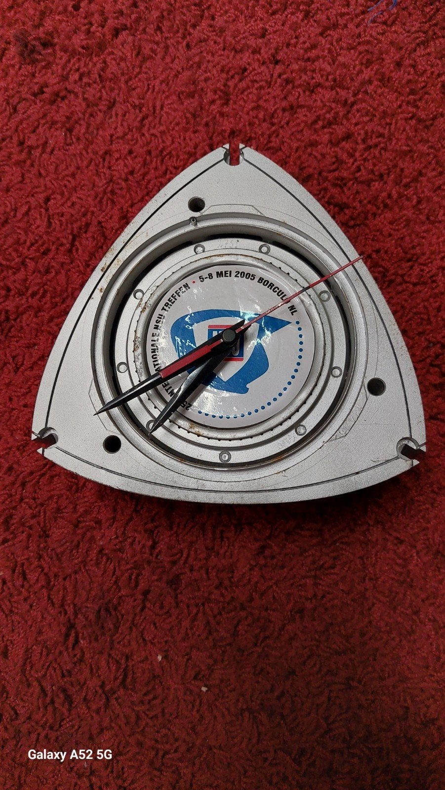 NSU Wankel Klok - Uniek Rotormotor Design, Antiek en Kunst, Antiek | Klokken, Ophalen of Verzenden