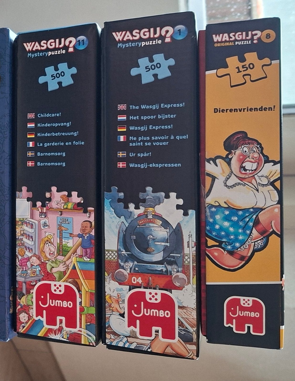 Grote collectie Jumbo Wasgij en Jan van Haasteren puzzels, Ophalen of Verzenden, 500 t/m 1500 stukjes, Zo goed als nieuw, Legpuzzel