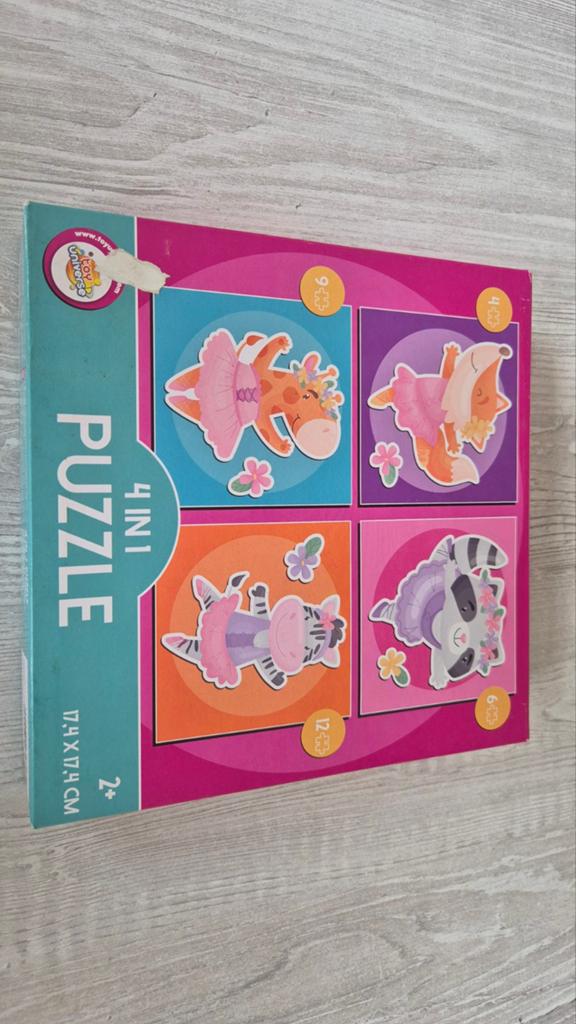 Toys Universe 4-in-1 Dieren Puzzel voor Kinderen, Ophalen, 10 tot 50 stukjes, Gebruikt, 2 tot 4 jaar