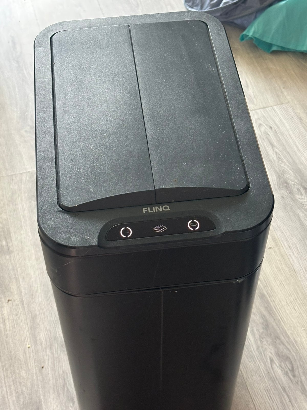 FLINQ Prullenbak met Sensor - Zwart, Ophalen, Gebruikt, 40 liter of meer, Rvs