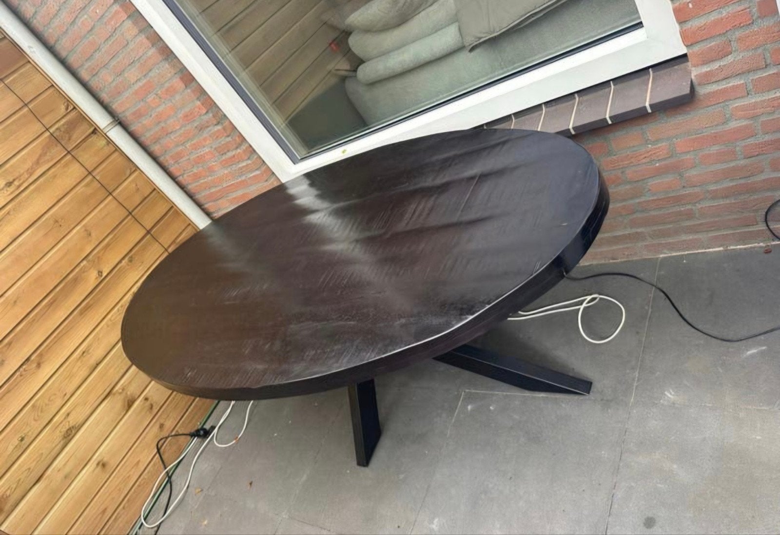 Mango eettafel met spinnenpoot, Ophalen, 100 tot 150 cm, 200 cm of meer, Zo goed als nieuw