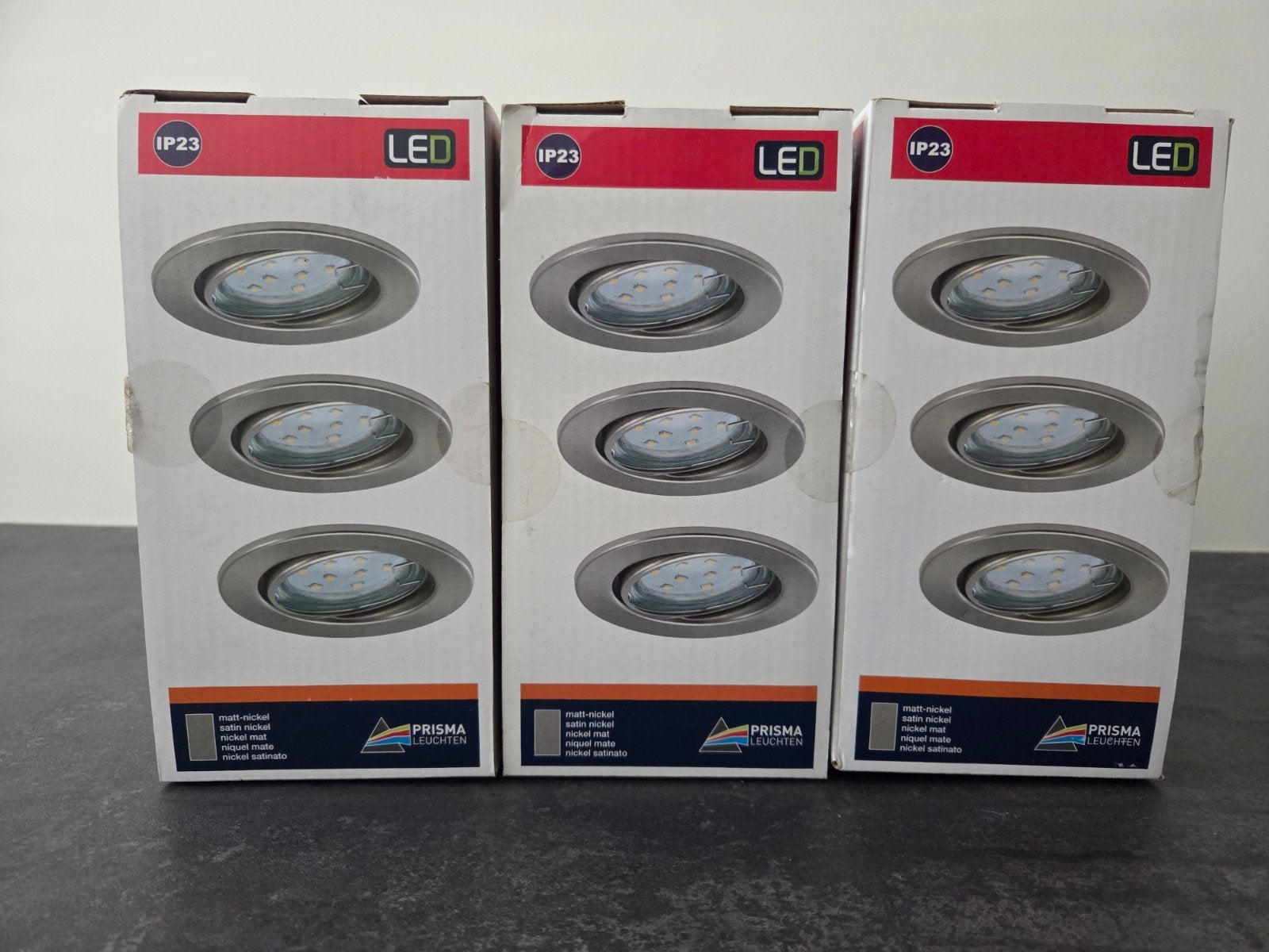 3x Prisma Leuchten LED Inbouwspot GU10 max. 3W - Mat Nikkel, Ophalen, GU10, Overige merken, Nieuw