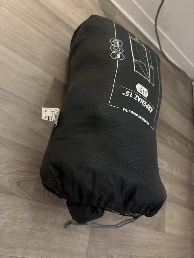 Quechua Arpenaz 15 slaapzak 190x72 cm - incl. hoes, Ophalen of Verzenden, Gebruikt