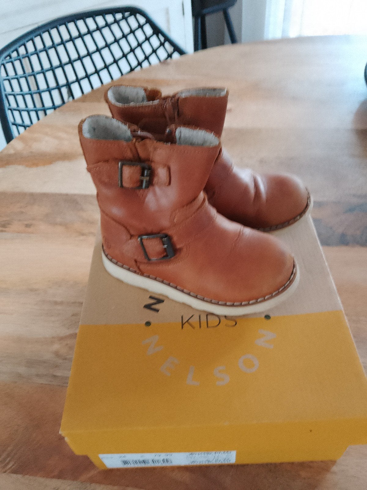 Stoere leren jongens boots maat 24 - Nelson Kids, Ophalen of Verzenden, Gebruikt, Nelson Kids, Jongen