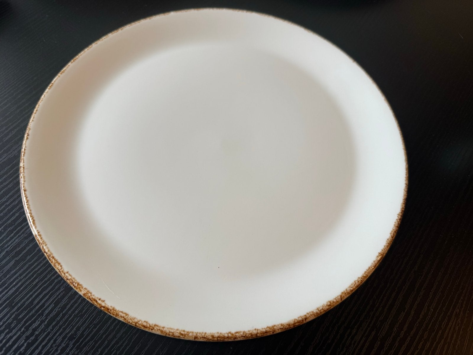 Steelite dinerborden 28 cm – Bruine rand – 7 stuks, Ophalen, Overige merken, Keramiek, Zo goed als nieuw