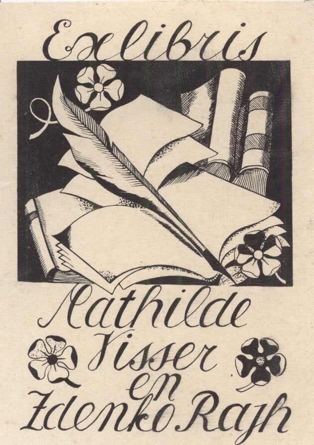 1518 Ex Libris Nederland : Jeanne Bieruma Oosting, 1946, Verzenden, Ex libris