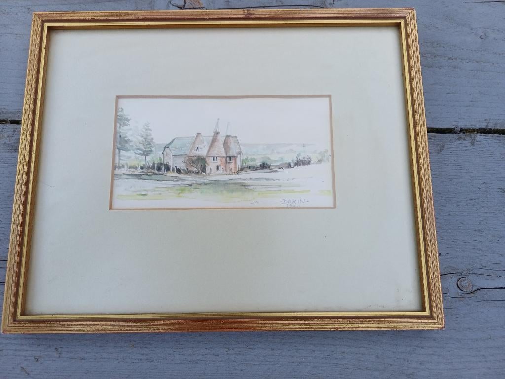 Aquarel van Dakin, Antiek en Kunst, Kunst | Schilderijen | Klassiek, Ophalen of Verzenden