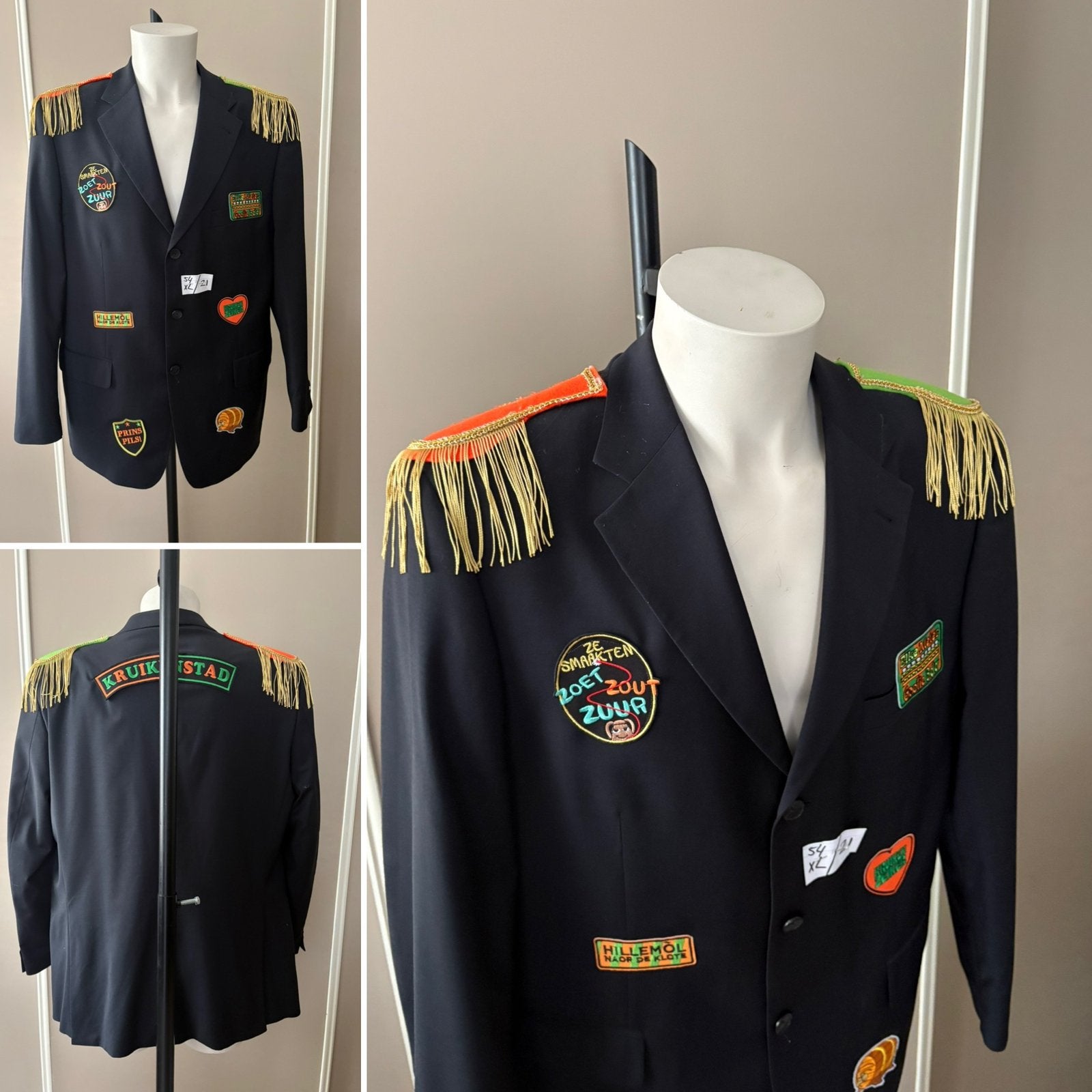 (21) Kruikenstad Colbert/Jas maat XL emblemen epauletten, Kleding | Heren, Ophalen of Verzenden, Zo goed als nieuw, Maat 56/58 (XL)