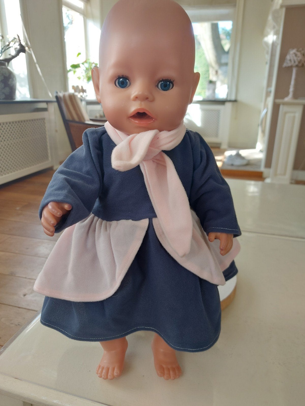 zwierjurk sjaal baby born pop 43cm, Ophalen of Verzenden, Nieuw, Babypop