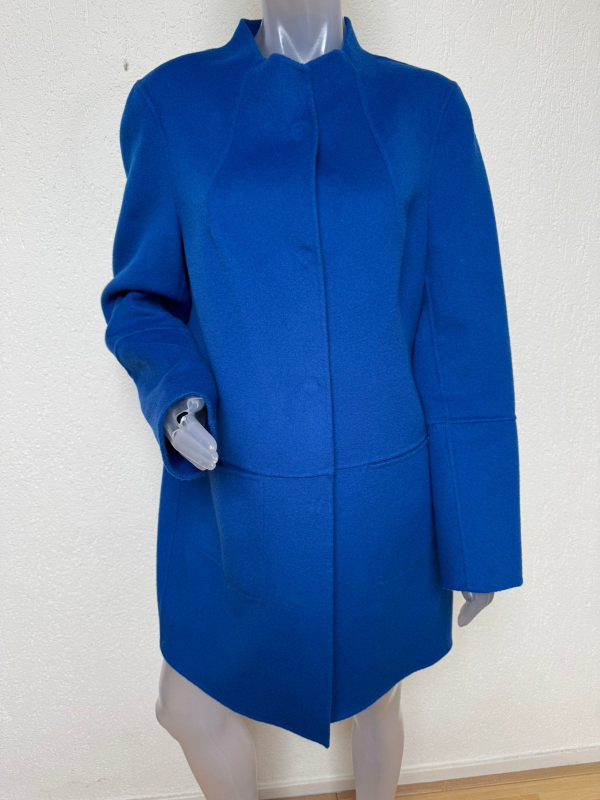 Luisa Cerano covalt blauwe wollen jas - 40/42, Verzenden, Zo goed als nieuw, Blauw